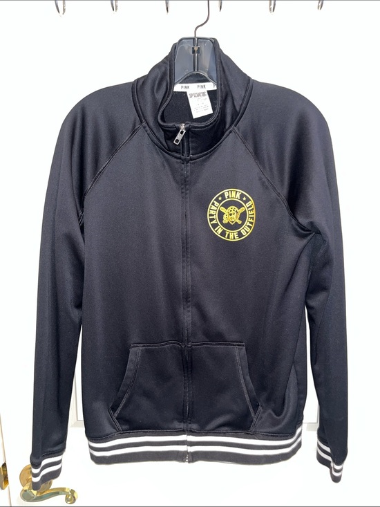 PINK Victoria's Secret Jackets & Blazers - PINK Victoria's Secret Black Womens Full-Zip Jacket Pittsburgh Pirates 🏴‍☠️
